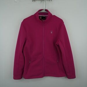 Spyder Core Sweater Women XL Pink Full Zip Mock Neck Fleece Lined Jacket